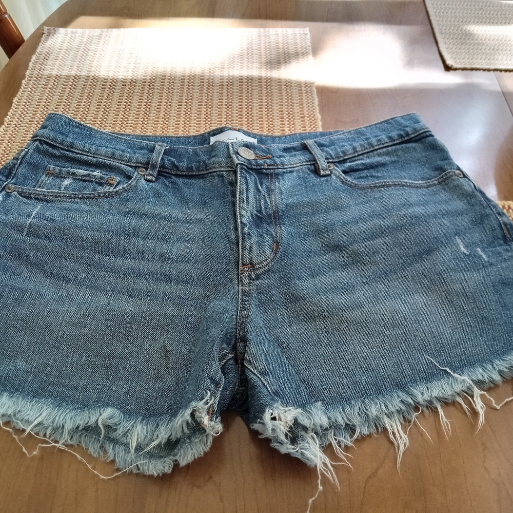 Loft frayed hem denim short 4